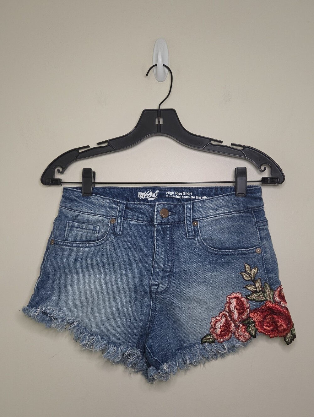 Mossimo Denim High Rise Floral Embroidered Denim Shorts Sz 4/27